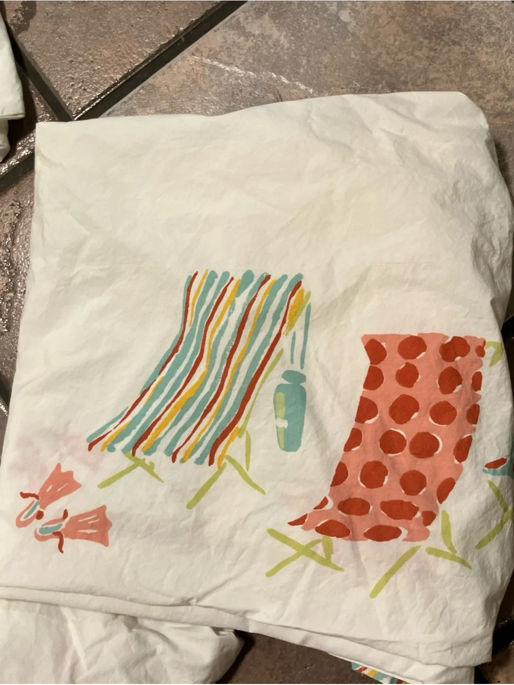 Sling Chair Organic-Cotton Percale Bedding twin Set garnet hill